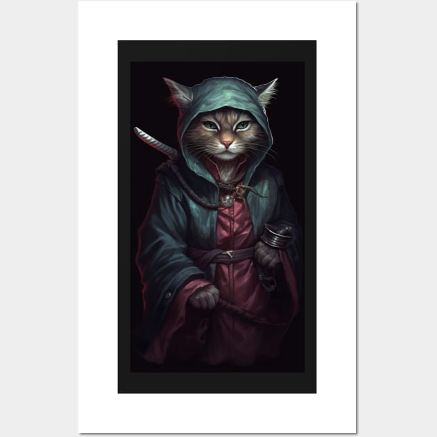 Warrior Kitten Monk Wall Art by natural-20s